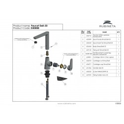 Dřezová stojánková vodovodní baterie DELI-33