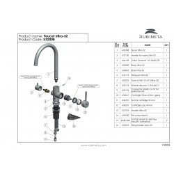 Dřezová stojánková vodovodní baterie Olsen Spa ULTRA-32
