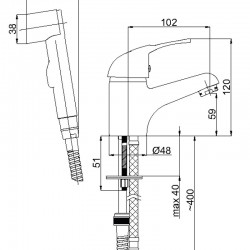 Umývadlová stojanková vodovodná batéria PRINCE P-17 STAR s bidetovou spŕškou