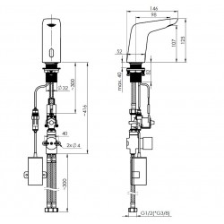 Senzorová umyvadlová baterie ECOSENS