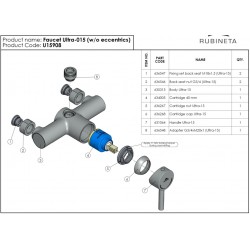 Termostatická batéria THERMO-15 s príslušenstvom ETNA