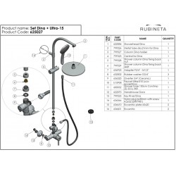 Termostatická batéria THERMO-15 s príslušenstvom ETNA