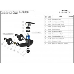 Sprchová nástěnná vodovodní baterie Olsen Spa UNO-12 NEW, černá barva