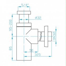 Umyvadlový pochromovaný sifon CHROM kulatý