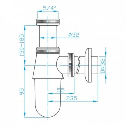 Umyvadlový pochromovaný sifon CHROM lahvový
