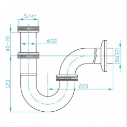 Umyvadlový pochromovaný sifon CHROM trubkový