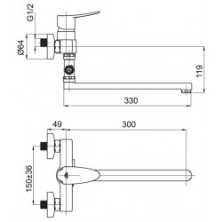 Vanová a sprchová baterie STATIC-12K