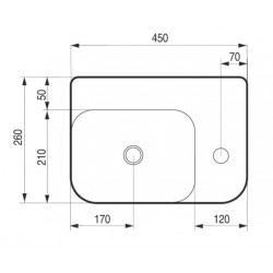 Umývadlo PICCOLO GRANDE 45 × 26 × 15,5 cm