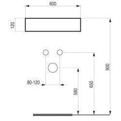 Umývadlo na dosku OBLIQUE