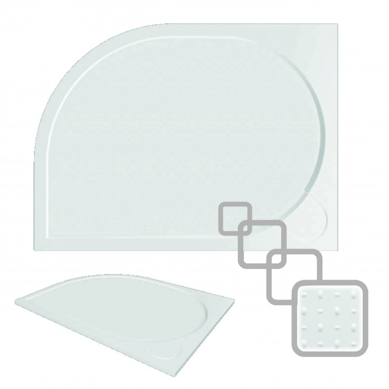 Štvrťkruhová asymetrická mramorová sprchová vanička LAKA