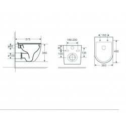 Závěsné WC ARCO II. RIMLESS se SLIM sedátkem Soft-close