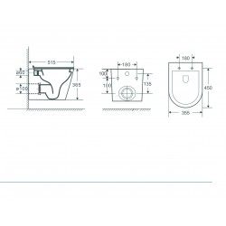 Závěsné WC OVALE BASSO RIMLESS s FLAT sedátkem Soft-close