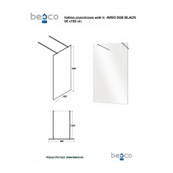 Walk-in bezdverový a bezbariérový sprchový kút AVEO DUE BLACK