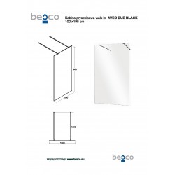 Walk-in bezdverový a bezbariérový sprchový kút AVEO DUE BLACK