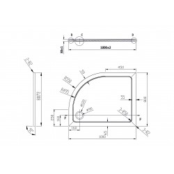 Asymetrická mramorová sprchová vanička VENETS