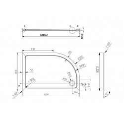 Asymetrická mramorová sprchová vanička VENETS