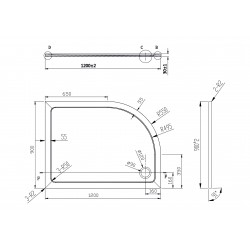 Asymetrická mramorová sprchová vanička VENETS