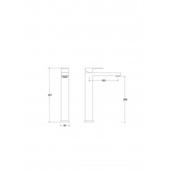 Vysoká stojánková umyvadlová baterie Modern I