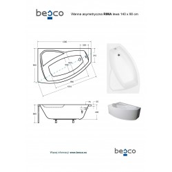 Asymetrická rohová vaňa Olsen Spa RIMA