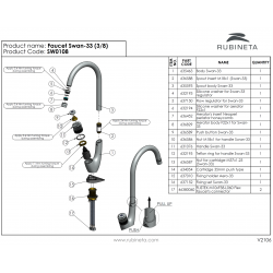 Drezová stojanková vodovodná batéria SWAN-33