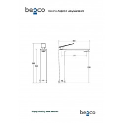 Vysoká stojánková umyvadlová baterie ASPIRA I
