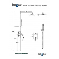 Podomítková baterie s příslušenstvím ASPIRA I černá