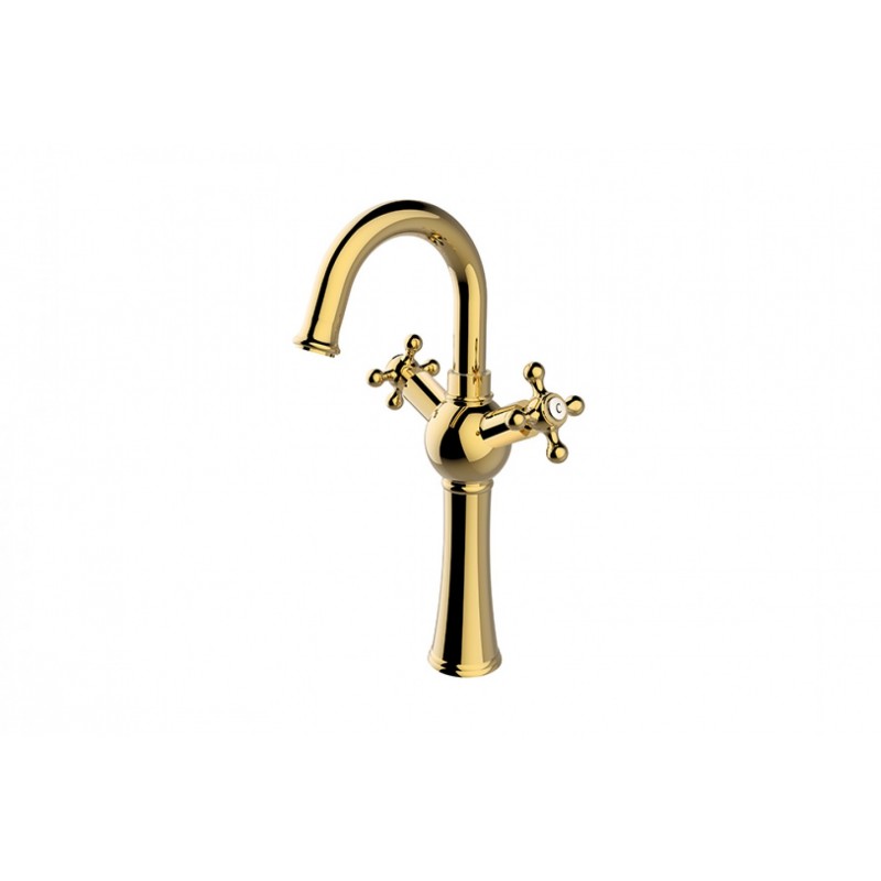 Vysoká stojanková umývadlová batéria RETRO I Zlatá