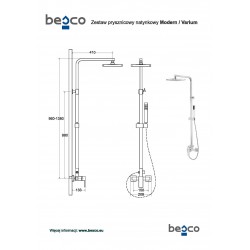 Nástěnný sprchový set MODERN/VARIUM