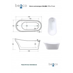 Voľne stojaca akrylátová vaňa CALIMA