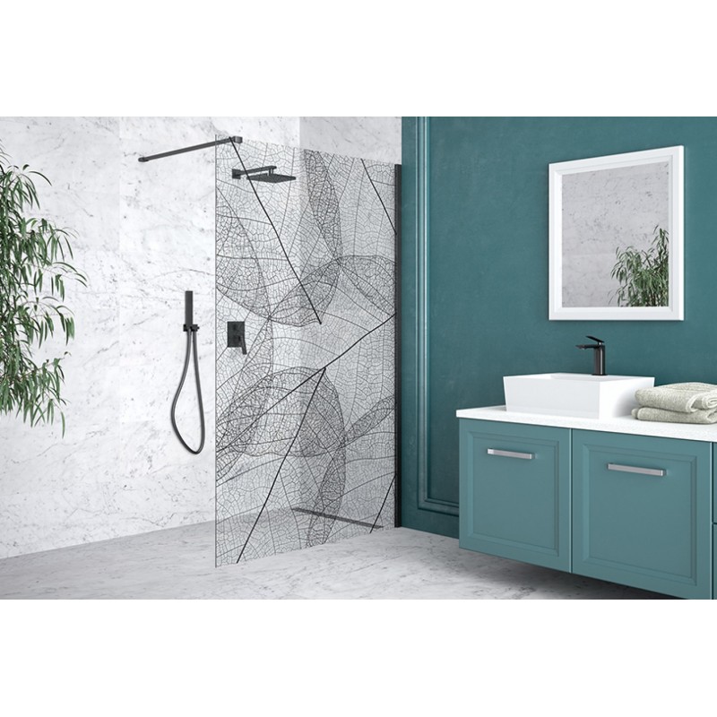 Walk-in bezdverový a bezbariérový sprchový kút LEAFY