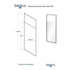 Walk-in bezdverový a bezbariérový sprchový kút ICON