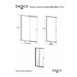 Vaňová zástena EASY SLIDE BLACK