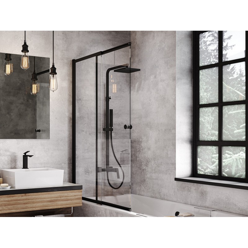 Vaňová zástena EASY SLIDE BLACK