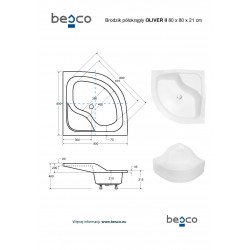 Čtvrtkruhová sprchová vanička OLIVER II