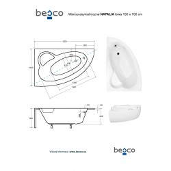 Asymetrická vaňa NATALIA