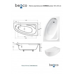 Asymetrická vaňa CORNEA