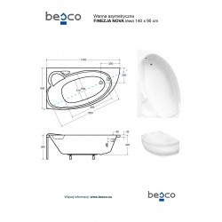 Asymetrická vana FINEZJA NOVA