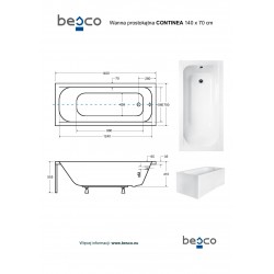 Obdĺžniková vaňa CONTINEA