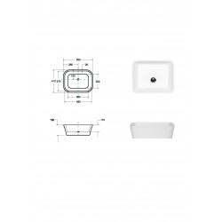 Umyvadlo na desku ASSOS Black&White