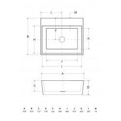 Umývadlo na dosku VERA GLAM