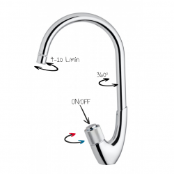 Drezová stojanková vodovodná batéria SWAN-33