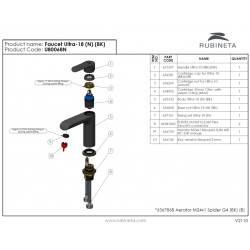 Umývadlová stojanková vodovodná batéria Olsen Spa ULTRA U-18 NEW Čierna