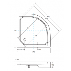 Štvrťkruhová sprchová vanička ARON