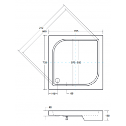 Štvorcová sprchová vanička OSKAR