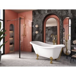 Walk-in bezdveřový a bezbariérový sprchový kout ECO-N BLACK