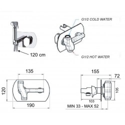 Podomítková bidetová baterie ARNO 60