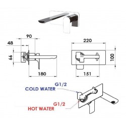 Podomítková umyvadlová baterie ARNO 15