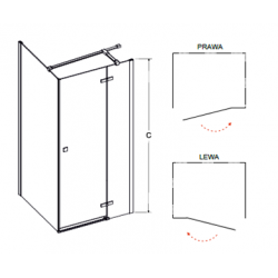 Obdĺžnikový celosklenený pántový sprchový kút PIXA Black