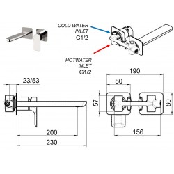 Podomítková umyvadlová baterie  ARNO 15PL