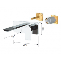 Podomítková umyvadlová baterie  ARNO 15KB